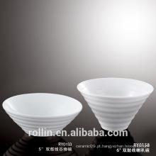 Atacado Restaurante Dinnerware Set Porcelana Salada Bowl White Soup Bowl Com Logotipo Personalizado